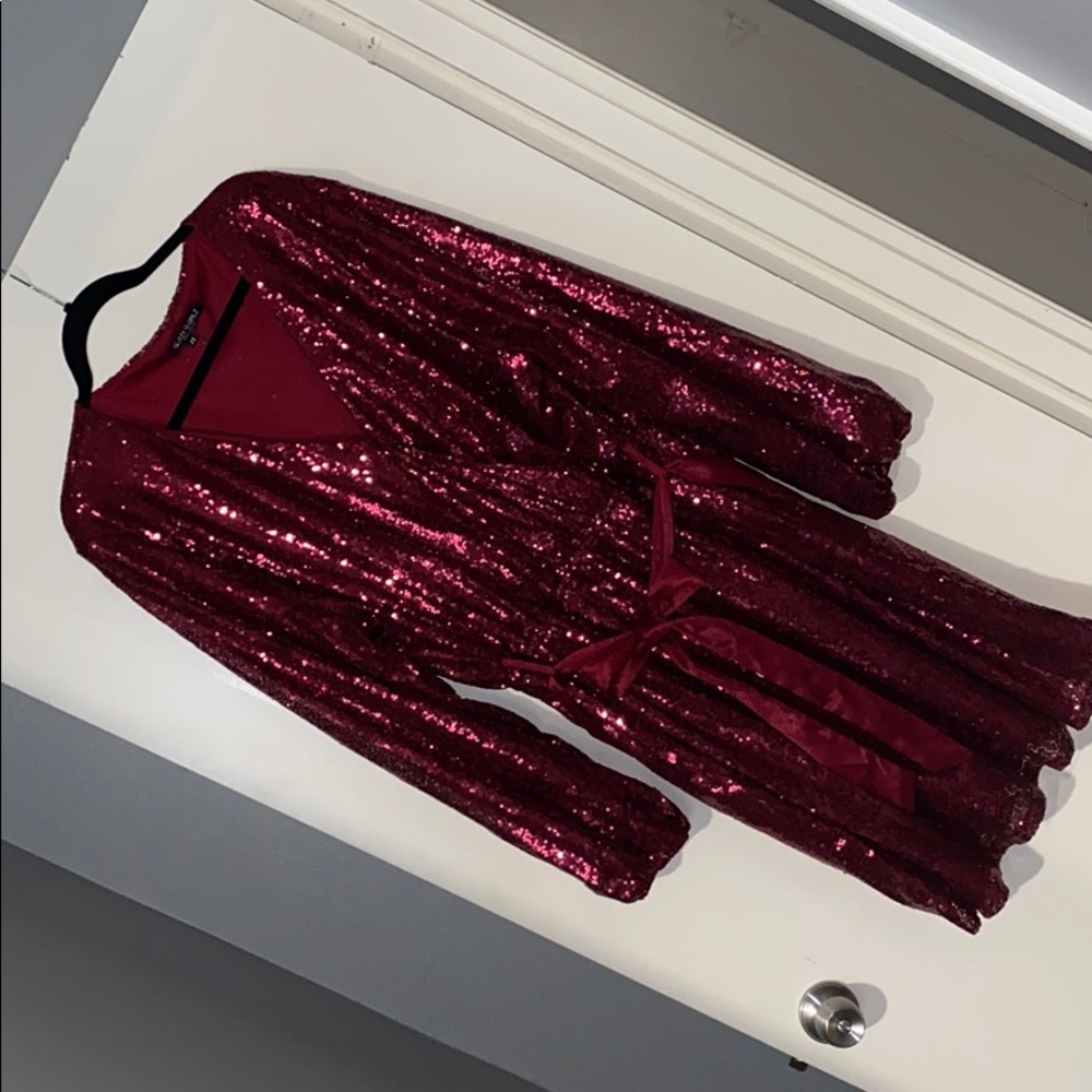 Holiday Sequin Dress Red